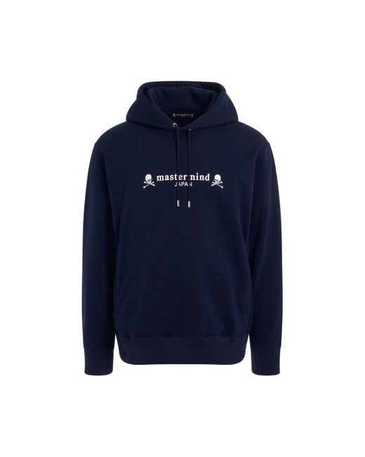 Mastermind Japan Blue Classic Logo And Skull Hoodie, Long Sleeves, , 100% Cotton, Size: Medium for men