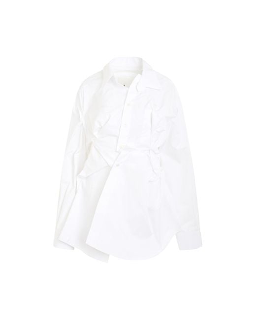 Maison Margiela White Raw Cotton Poplin Shirt, Long Sleeves, , 100% Cotton