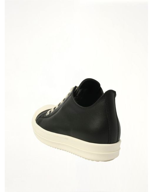 Rick Owens Black Low Sneaks Sneakers, 100% Calf Leather