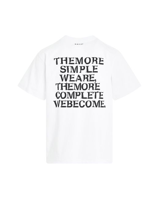 Sacai White "Simple" Print T-Shirt, Short Sleeves, , 100% Cotton for men