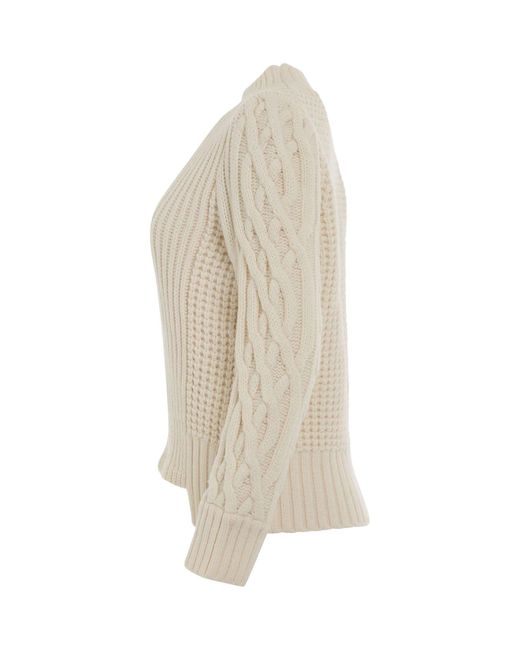 Sacai White Wool Mohair Knit Pullover, Long Sleeves
