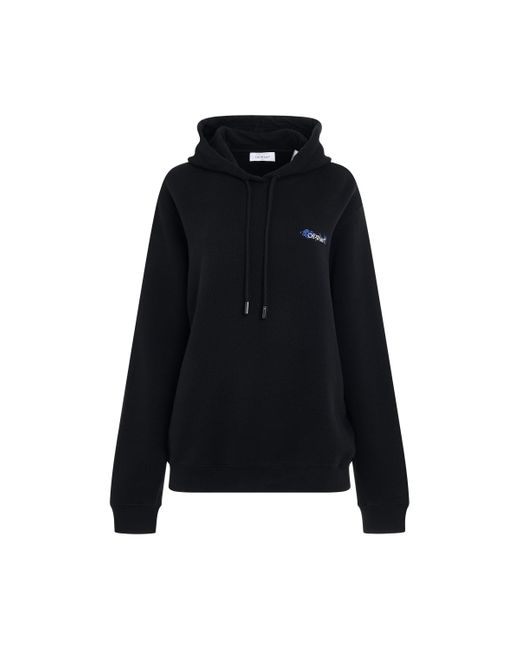 Off-White c/o Virgil Abloh Black Off- Embroidered Flower Arrow Regular Fit Hoodie, Long Sleeves, , 100% Cotton, Size: Medium