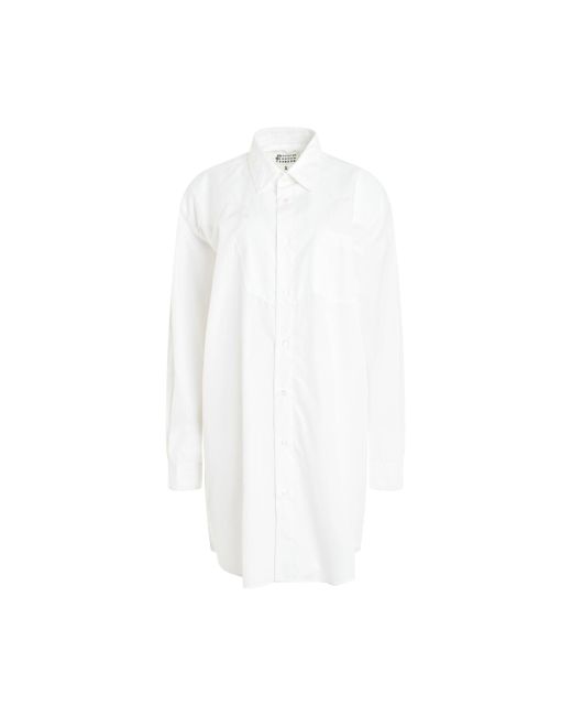 Maison Margiela White Long Sleeve Cotton Poplin Shirt, , 100% Cotton