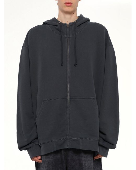 Maison Margiela Blue Lightweight Firm Zip Hoodie for men