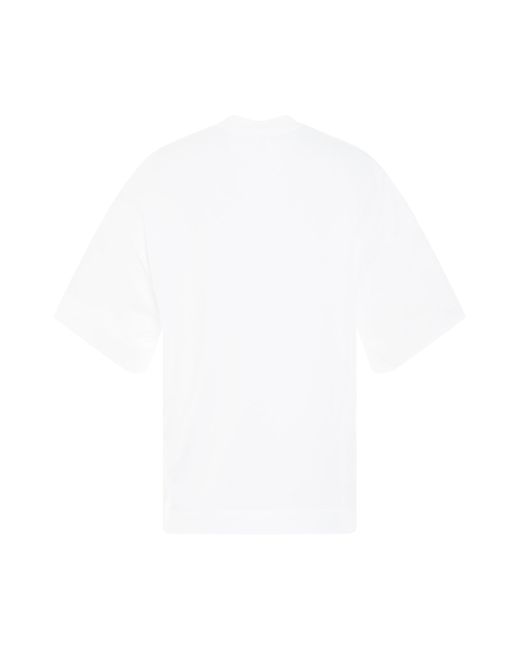 Alexander McQueen White Ghost Orchid T-Shirt, Short Sleeves, , 100% Cotton