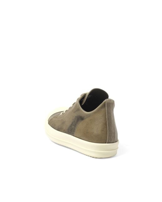Rick Owens Brown Low Sneaks/Milk Sneakers, 100% Calf Leather for men