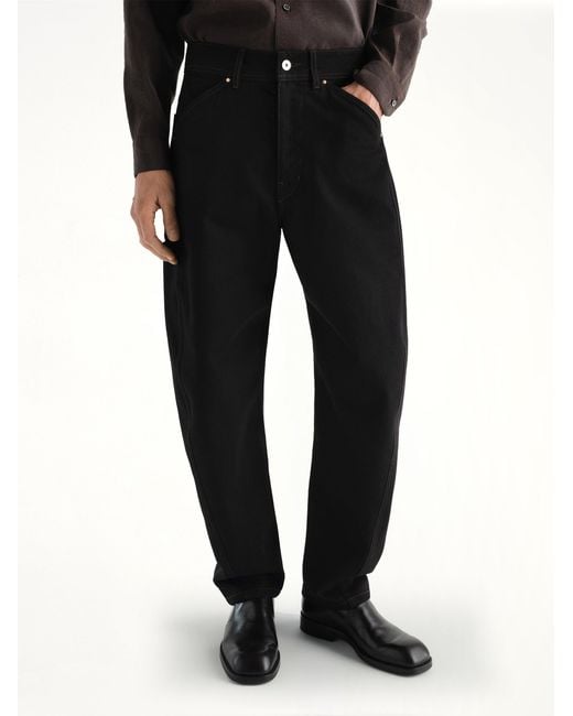 Lemaire Black Twisted Workwear Pants for men