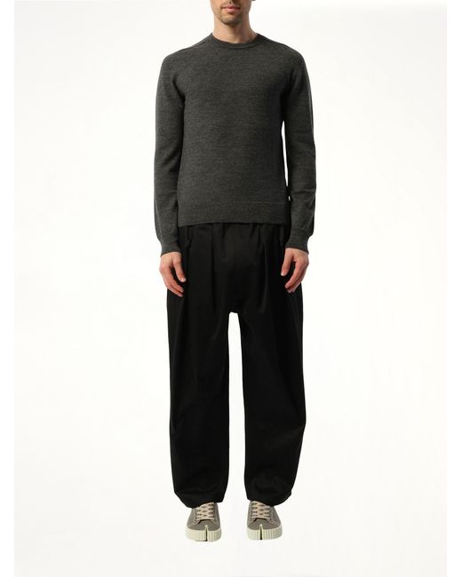 Maison Margiela Black Elbow Patch Knit Sweater for men