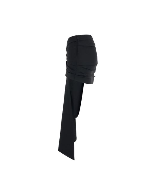 Off-White c/o Virgil Abloh Black Off- Bow Wool Draped Mini Skirt, , 100% Polyester