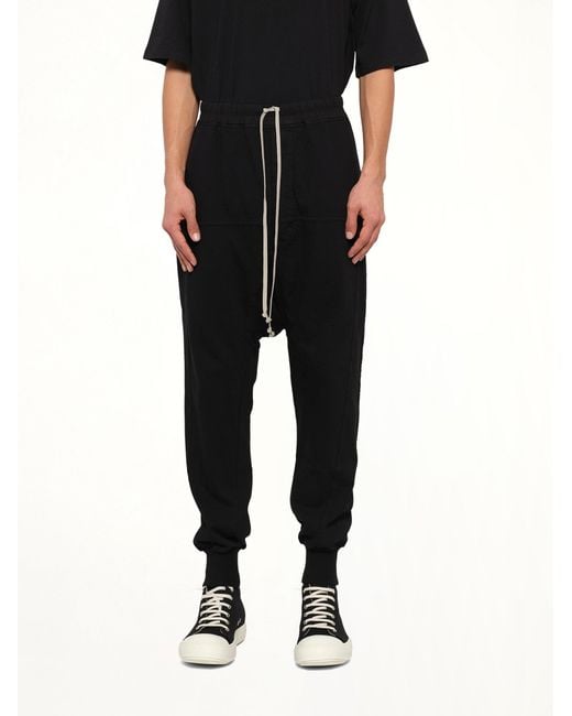 Rick Owens Black Heavy Jersey Prisoner Drawstring for men
