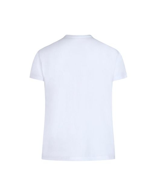 Maison Margiela White Numeric Logo T-Shirt, Round Neck, , 100% Cotton, Size: Large for men
