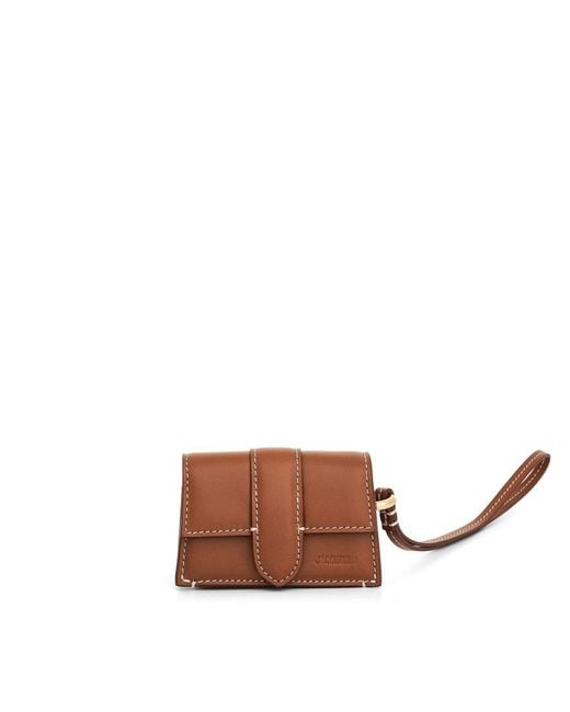 Jacquemus Brown Le Porte Bambino Leather Pouch, 100% Cotton