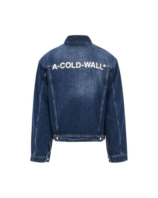 A_COLD_WALL* Blue Back Logo Denim Jacket, Long Sleeves, , 100% Cotton for men