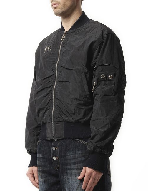 THUG CLUB Black Scarred Tango Charlie Bomber, 100% Polyester for men