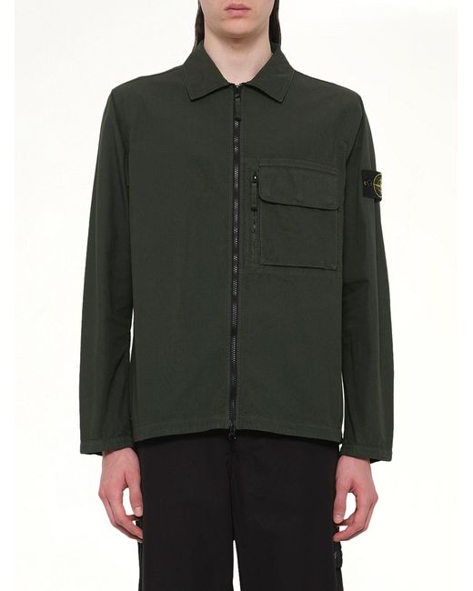 Stone Island Green 120000 Overshirt for men