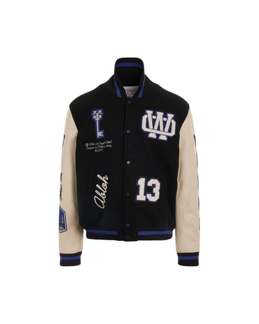 Off-White c/o Virgil Abloh Off Whitetm Black/ivory Bomber Jacket With Patches for men