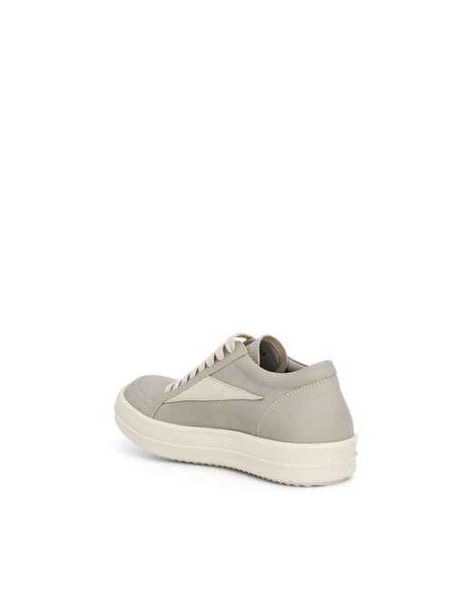Rick Owens White Vintage Leather Sneakers, 100% Rubber