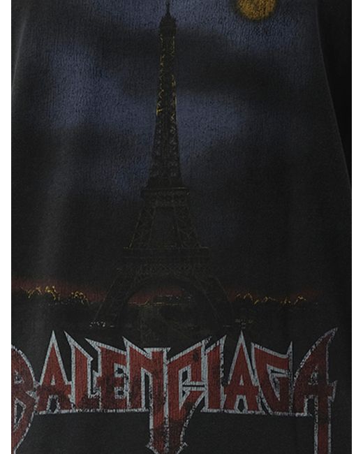 Balenciaga Black Double Front T-Shirt, Short Sleeves, 100% Cotton for men