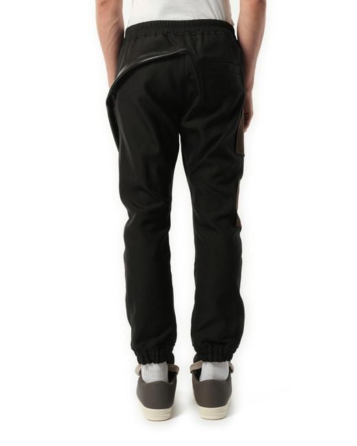 Rick Owens Black Mastodon Megacargo Pants, 100% Cotton for men