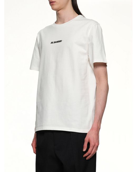 Jil Sander White Plus Logo T-Shirt for men