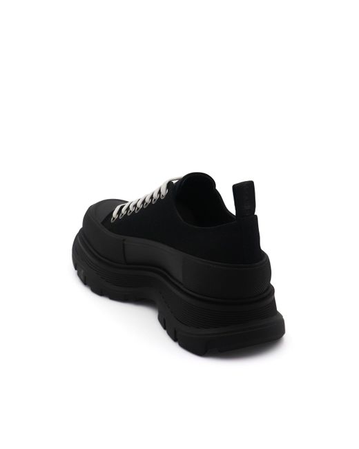Alexander McQueen Black Tread Slick Canvas Lace Up Shoes, , 100% Cotton for men