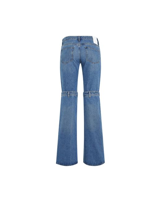 Coperni Blue 'Open Knee Jeans, Washed, 100% Cotton, Size: Small