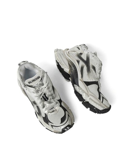 Balenciaga White Runner Gradient Sneakers, 100% Polyurethane