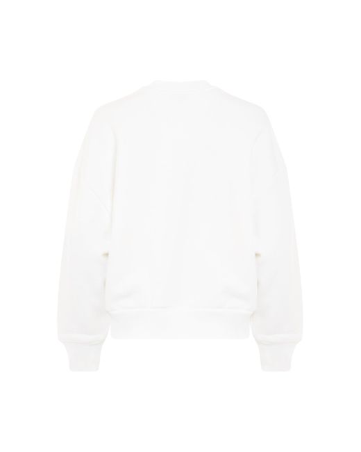 Alexander McQueen White Ghost Orchid Sweatshirt, Long Sleeves, , 100% Cotton