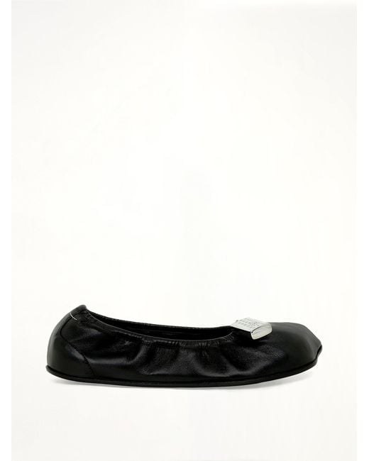 MM6 by Maison Margiela White Lock Ballet Shoe
