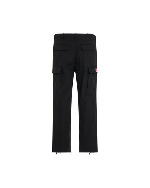 KENZO Black 'Cargo Workwear Pants, , 100% Cotton, Size: Small for men