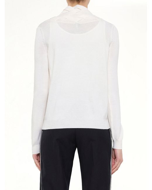Loewe White Braid Cardigan