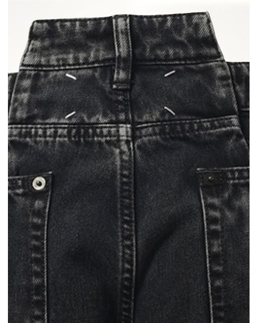 Maison Margiela Black Cut Out Waistband Relaxed Fit Denim Jeans