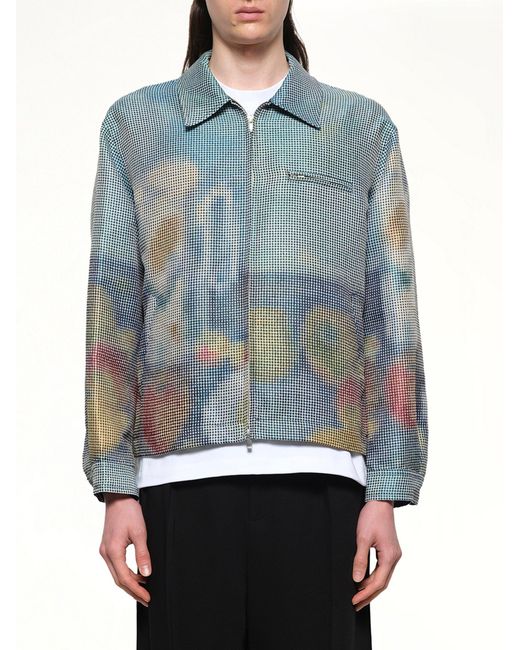 vowels Blue Zip Up Jacket for men