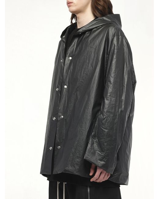 Rick Owens Gray Cropped Mac, 100% Polyester for men
