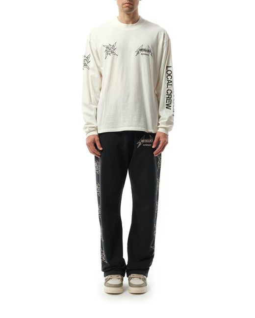 Represent Gray Metallica 40 Year Anniversary Long Sleeve T-Shirt, 100% Cotton, Size: Small for men