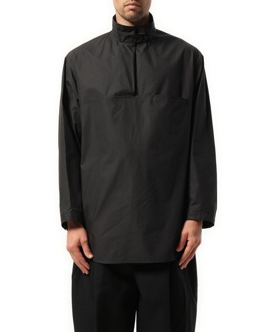 Lemaire Black Vareuse Top, 100% Cotton, Size: Large for men