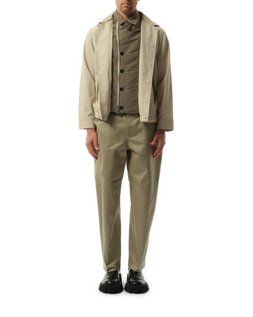 Sacai Green Cotton Twill Jacket, 100% Cotton for men