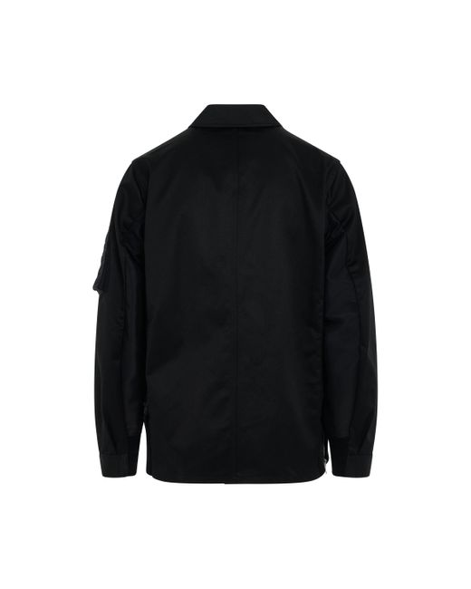 Sacai Black X Cotton Chino X Nylon Twill Bomber Jacket, Long Sleeves, , 100% Cotton for men