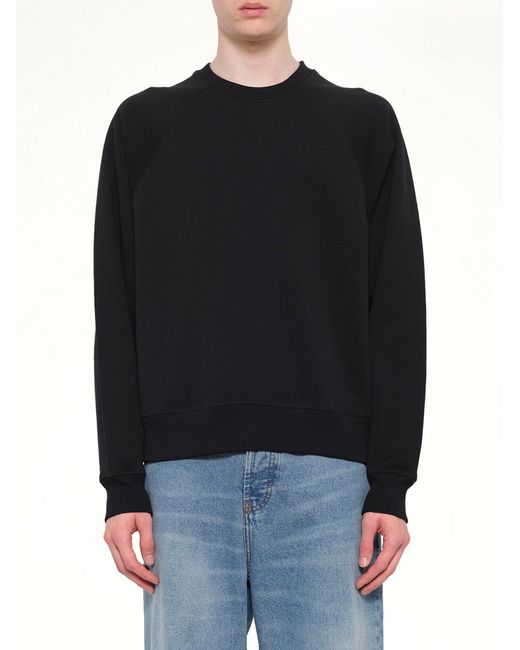 AMI Black Small Embossed Adc Sweatshirt for men