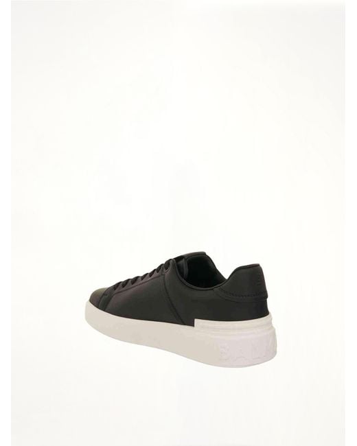 Balmain Black B-Court Calfskin Sneakers, 100% Calf Leather for men