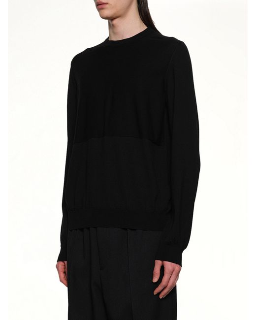 Jil Sander Black Superfine Merino Wool Sweater for men