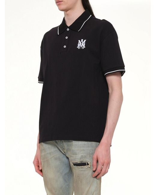Amiri Black Ma Core Logo Polo for men