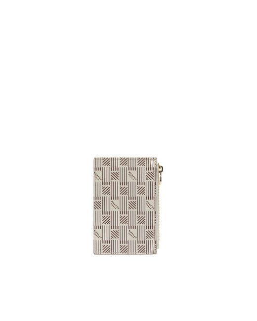 Moreau White 3 Credit Card Holder With Zip, , 100% Calf Leather