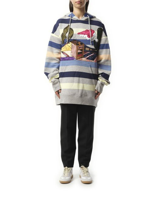 Marc Jacobs Gray Long Sleeve Hooded Sweatshirt, Size: Small