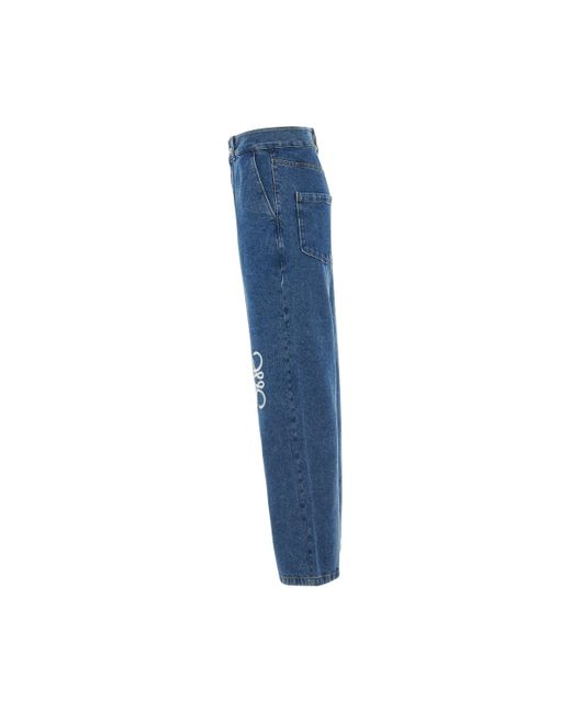 Loewe Blue Anagram Baggy Jeans, Jeans, 100% Cotton