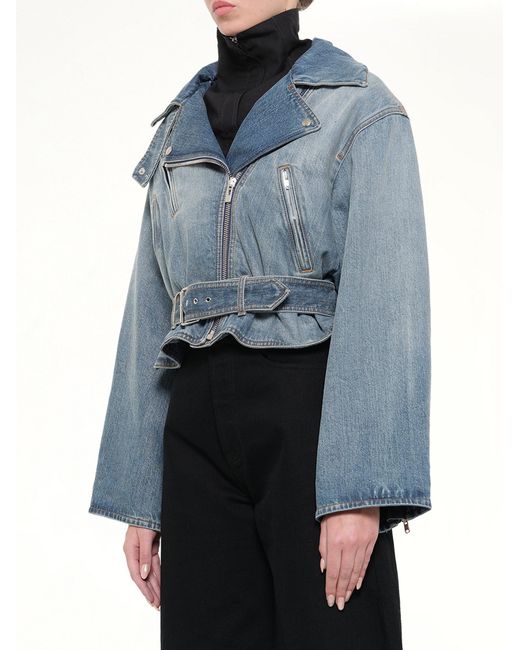 Alaïa Blue Raw Denim Layered Jacket