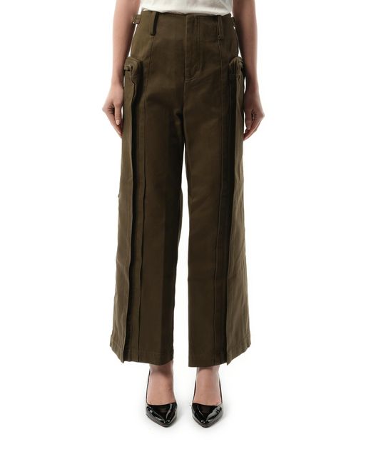 Fax Copy Express Green Oversized Cargo Pants, 100% Cotton, Size: Medium