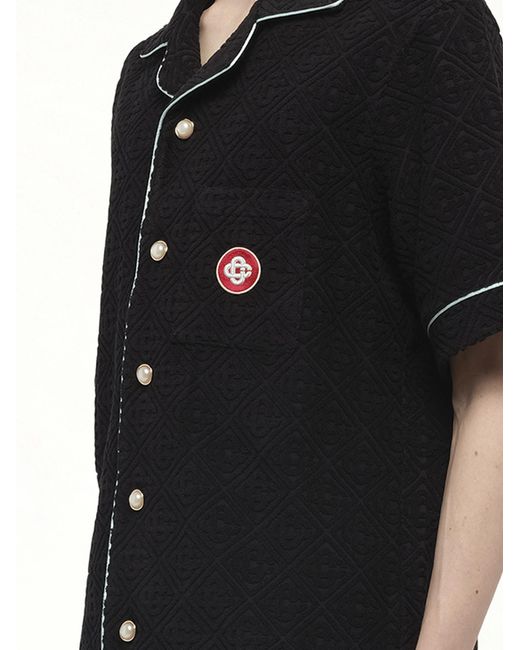 Casablanca Black Towelling Monogram Shirt for men