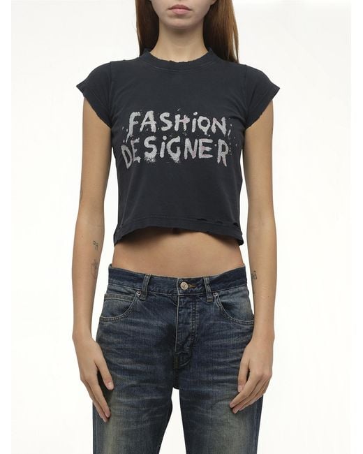Balenciaga Blue Shrunk T-Shirt, 100% Cotton, Size: Medium