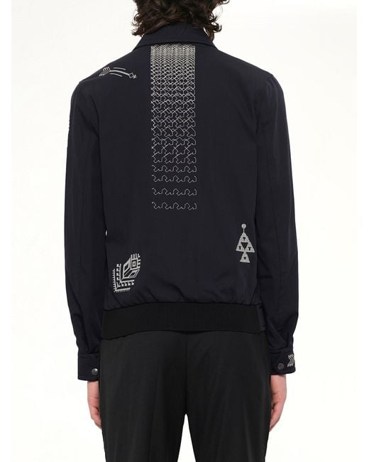 Lanvin Blue Embroidered Jacket for men